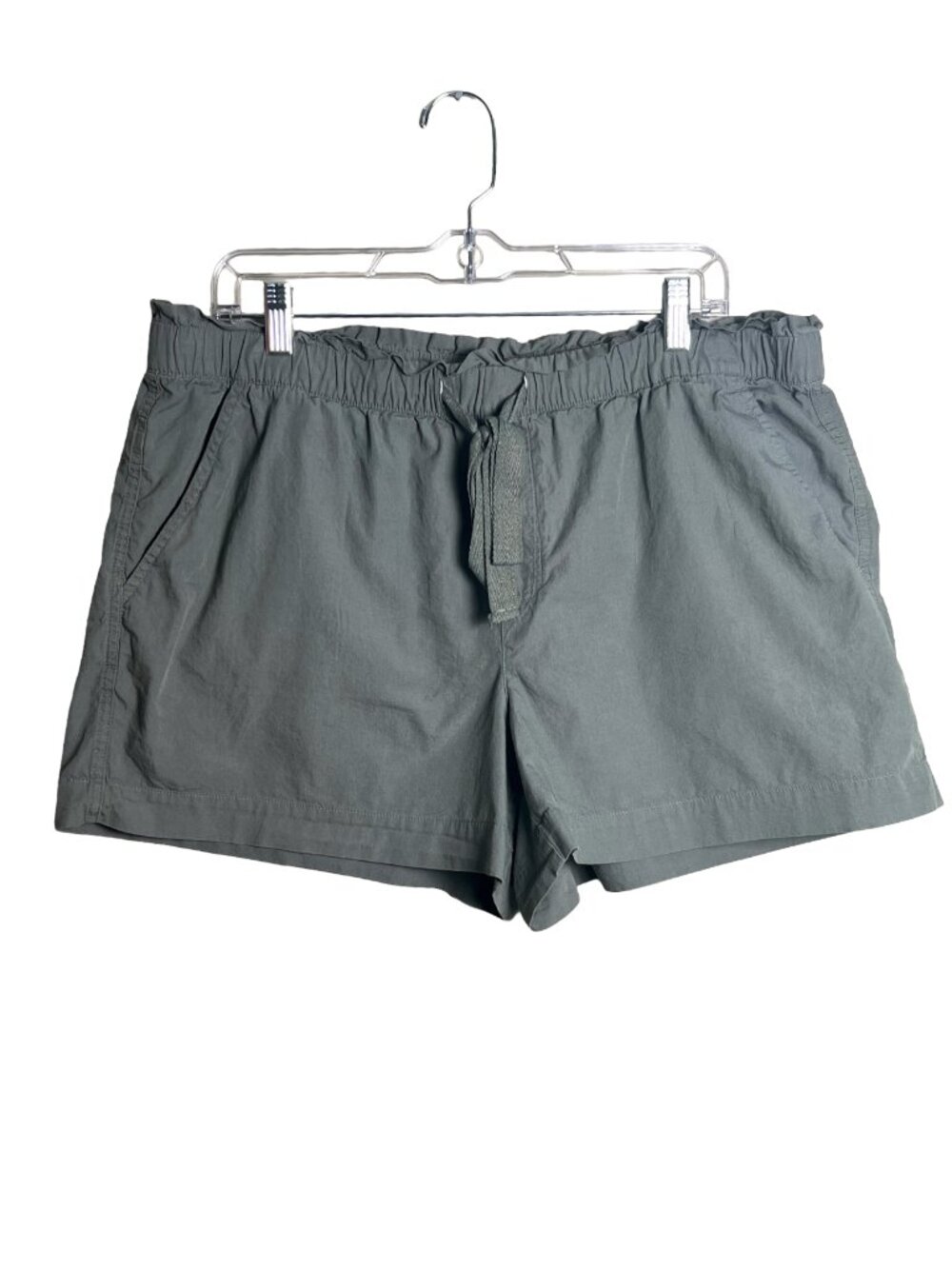 Loft Outlet Sage Green Paperbag Waist Shorts Large Minimalist Cotton